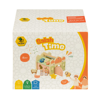 Salah Time | Islamic Shape Sorter, Wooden Mosque Shape Sorter with Blocks