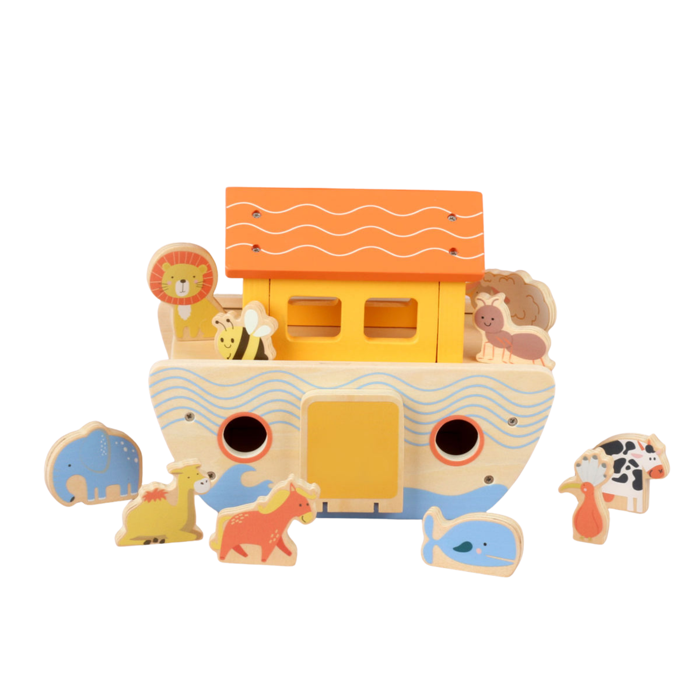 Nuh's Ark | Islamic Wooden Shape Sorter with Ship and Animal Blocks