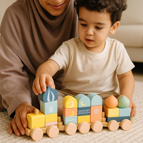 Eeman Express | Islamic Wooden Train Set, Islamic Blocks Activity Toy - second image